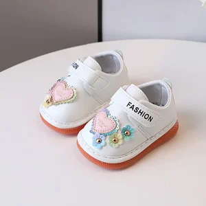 Chaussures bébé fille fleurs mignonnes cuir synthétique antidérapant Velcro 13 ans printemps automne princesse