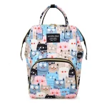 Sac à dos imprimé dessin animé maman grande capacité rangement biberons portable maternité style moderne sécurisé polyester