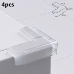 Protecteur de coins de table transparents pour bébé 4 pièces anticollision Ltype protection meubles sécurité enfant intérieur moderne