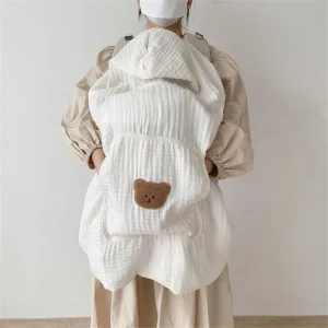 Couverture de poussette en mousseline pour bébé, lange d’emmaillotage pour nouveau-né, couverture de écharpe à capuche de dessin animé, Protection solaire anti-moustiques, couette de couchage pour bébé – Solid Bear Couverture de poussette en mousseline pour bébé, lange d’emmaillotage pour nouveau-né, couverture de écharpe à capuche de dessin animé, Protection solaire anti-moustiques, couette de couchage pour bébé – Solid Bear