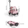 poussette pour animaux de compagnie pliable à 4 roues respirante 360 ° poignée rotative voyage chien landau poignée rétractable grande capacité chariot pour animaux de compagnie chats