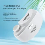 Coupeongles électrique multifonctionnel bébé adulte meulage polissage lumière sécurité enfants design moderne rechargeable