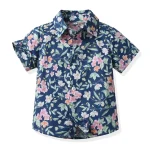Chemise d&rsquo;été assortie pour papa et fils style plage floral coton confortable poussettes et accessoires bébé