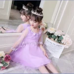 Robe d&rsquo;été princesse pour filles vêtements de fête robe anniversaire style floral tendance nouvelle collection matériau coton polyester 713 ans