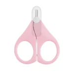 Ciseaux à ongles miniatures en acier inoxydable pour bébé enfant et adulte rose pastel manches en plastique design sécurisé et portatif idéal pour les soins des ongles et les activités manuelles