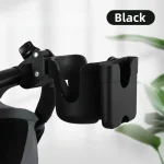 Portegobelet rotatif 360° pour poussette bébé support de bouteille et téléphone portable ABS/PC noir multifonctionnalité