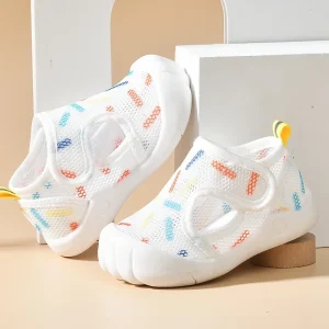 Chaussures bébé fille Summer Net baskets 13 ans enfants premiers marcheurs antidérapantes respirantes motifs colorés en maille et caoutchouc blanc Chaussures bébé fille Summer Net baskets 13 ans enfants premiers marcheurs antidérapantes respirantes motifs colorés en maille et caoutchouc blanc