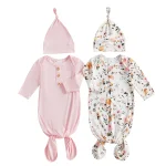 Robes pour bébés manches longues boutons sac de couchage vêtements nouveauné couverture portable filles garçons