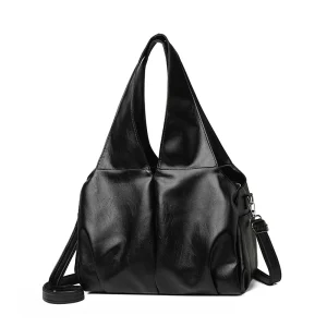 Sac fourretout en cuir PU souple design moderne porté épaule grandes dimensions intérieur compartiments idéal pour poussettes pratique accessoires bébé