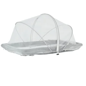 Housse antiinsectes en maille respirante pour piquenique barbecue et camping design universel blanc légèrement transparent portable avec fermeture élastique