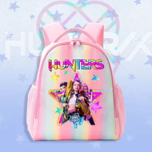 Sac à dos Hunter pour enfants design coloré KPop étoiles pastel ajustables bretelles poches latérales