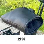 Housses de protection pour poignée de vélo trottinette équipement d&rsquo;hiver couvremains imperméables manchons chauffants confort froid Black 2pcs