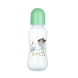 Biberon pour bébé Pretty Baby design animé cap vert transparent 250ml sans poignée idéal pour 036 mois