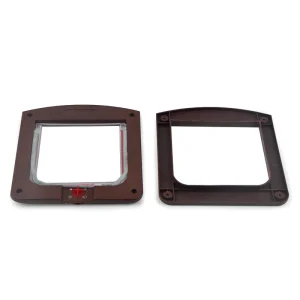 Porte pour chiens et chats écran magnétique verrouillable fenêtre extérieure verrouillage à 4 voies maison entrée libre jardin moderne  Brown