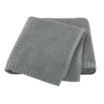 Couverture en laine pour nouveau-né, cadeau avec nom personnalisé, couleur unie, couverture tricotée en coton doux, nom personnalisé, couverture de lit pour la maison des enfants – Gary