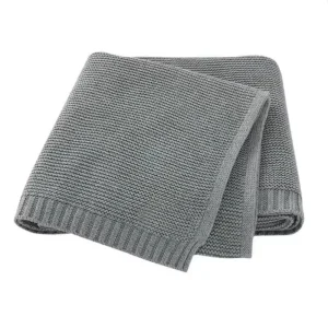 Couverture en laine pour nouveau-né, cadeau avec nom personnalisé, couleur unie, couverture tricotée en coton doux, nom personnalisé, couverture de lit pour la maison des enfants – Gary