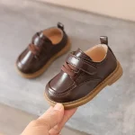 Chaussures souples en cuir PU pour bébé garçon premiers pas fêtes mariage printemps automne khaki
