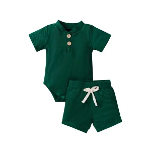 Ensemble bébé 018 mois babygrow en tricot short élastique tenue été bébé fille garçon vêtement confortable respirant Ensemble bébé 018 mois babygrow en tricot short élastique tenue été bébé fille garçon vêtement confortable respirant
