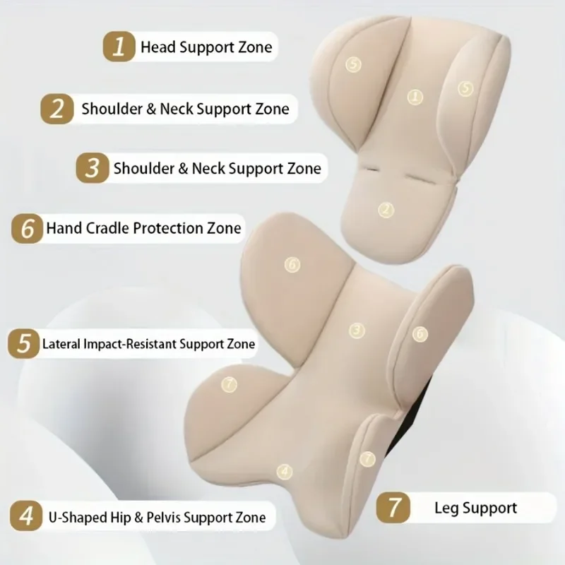 Coussin de siège voiture tapis poussette matelas à langer bébé protection tête et taille 四季通用 usage sûr pour jeunes cadeau