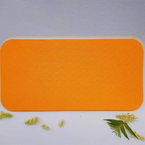 Tapis de yoga antidérapant orange 34x17cm surface embossée confortable intérieur moderne accessoire déco usage adultes enfants non toxique facile entretien