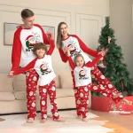 Vêtements de nuit de Noël assortis pour la famille Père Noël bloqué Hauts et bas imprimés Polyester Confort Usage nocturne Design festif 46 ans Unisexe