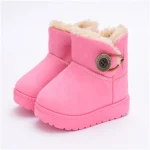 Bottes de neige chaudes pour enfants style moderne confortable antidérapantes couleur rose vif idéales pour l&rsquo;hiver