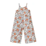 Combinaison bébé fille imprimé floral sans manches style décontracté été élégant respirant 012M