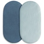 Coussins matelassés ovoïdes en tissu doux pour bébé décoration intérieure moderne style minimaliste bleu clair et foncé 2 pièces