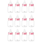 Bouteilles pour bébé en plastique transparent mini set de 12 pièces rose cadeau d&rsquo;anniversaire accessoire de fête usage sécuritaire qualité premium