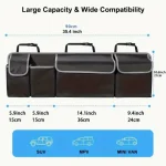 Organisateur de coffre voiture SUV MPV sac rangement durable compartiments spacieux noir moderne économie d&rsquo;espace familial voyage