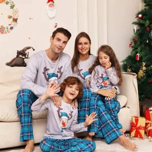 Ensemble pyjama Noel enfant 46 ans imprimé cerf fete famille matiere douce polyester coton Ensemble pyjama Noel enfant 46 ans imprimé cerf fete famille matiere douce polyester coton