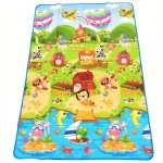 Tapis de jeu bébé imperméable éducatif multicolore PVC 180x120cm extérieur intérieur