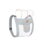 Portebébé ergonomique respirant sangles croisées filet tête sac transport bébé gris