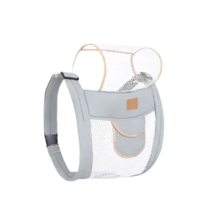Portebébé ergonomique respirant sangles croisées filet tête sac transport bébé gris