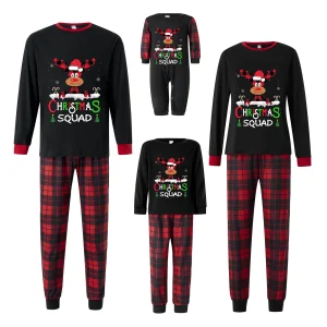 Famille pyjamas Noël ensemble mère enfants renne imprimé hauts pants vêtements nuit fête cosy bébé cadeau