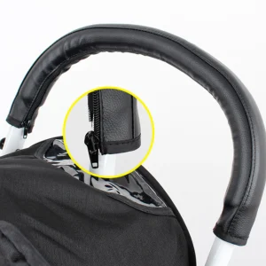 Housse protection poignée poussette cuir PU étui accoudoir chariot fermeture éclair accessoire bébé