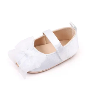 Chaussures de berceau pour bébé fille jolies chaussures de princesse avec nœud papillon semelle souple en coton pour les premiers pas nouvelle collection 2025