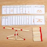 Jeu éducatif Montessori Matches Puzzle en bois pour enfants développement logique motricité fine maths géométrie jeu éducatif idée cadeau éveil bébé