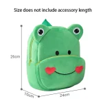 Sac à dos enfant grenouille souriante en tissu peluche école usage quotidien design ludique idéal pour enfants préscolaire et primaire