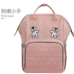 Sac à dos Disney Original pour bébé rose clair motifs mains compartiments zippés polyester haute qualité sac à langer multifonctionnel