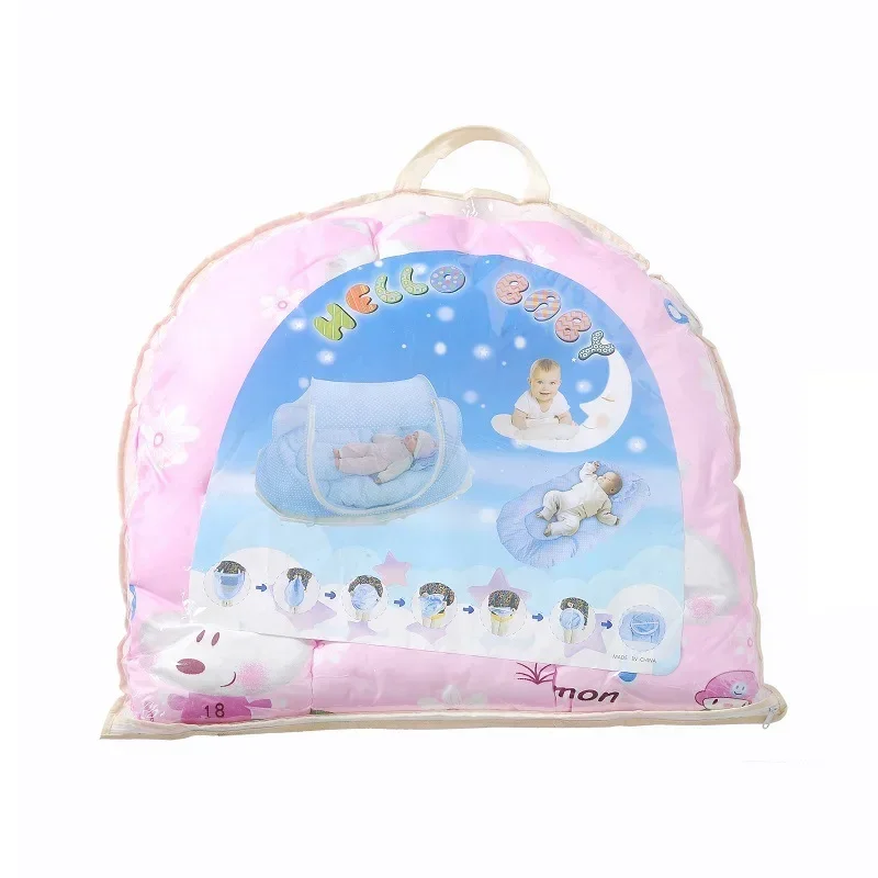 Moustiquaire Portable Pliable pour Lit de Bébé Filet AntiInsectes en Polyester Matelas en Coton Design Moderne Motifs Colorés Facile à Installer