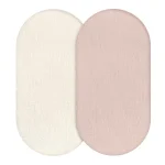 Ensemble deux pièces ovales en matériau naturel beige et rose pastel texture douce pour décoration intérieure ou organisation ménagère style moderne minimaliste