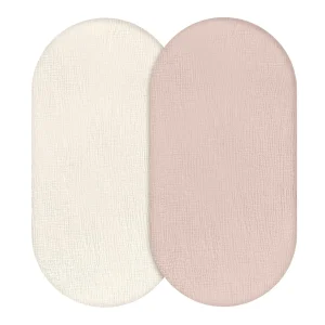 Ensemble deux pièces ovales en matériau naturel beige et rose pastel texture douce pour décoration intérieure ou organisation ménagère style moderne minimaliste