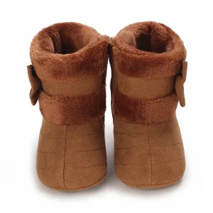Bottines en peluche pour bébé fille et garçon nœud papillon chaudes premiers pas hiver style moderne confort unisexe