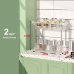 Support de rangement Mobile, organisateur de chariot avec roues, armoire de rangement en acrylique à fente étroite, salle de bain, organisateur multicouche pour la maison – 2-layer storage rack