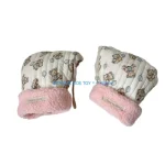 Gants bébé mignon hiver ours peluche blanche rose doux confortable protection mains froid style cartoon