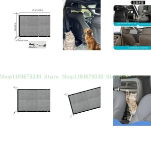 Diviseur de siège auto universel pour animaux de compagnie Sécurité voiture Écran maille nylon Protection enfants et pets Facile à installer Design moderne Taille adaptée