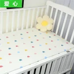 Draphousse bébé 100% coton motif cœurs multicolores housse protection matelas lit berceau nouveauné doux conforturable