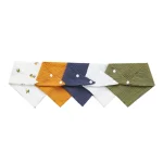 Bandanas bébé en coton doux 5 pièces accessoire mode et protection motifs fleuris uni boutons pressions usage multiple