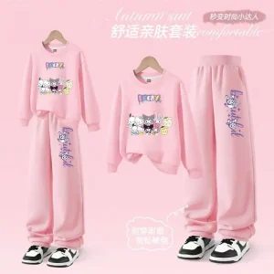 Ensemble vêtements automne bébé fille sweatshirt Hello Kitty pantalon 2 pièces confortable et mode coton doux design original idéal pour activités quotidiennes jeunesse et sécurité Ensemble vêtements automne bébé fille sweatshirt Hello Kitty pantalon 2 pièces confortable et mode coton doux design original idéal pour activités quotidiennes jeunesse et sécurité